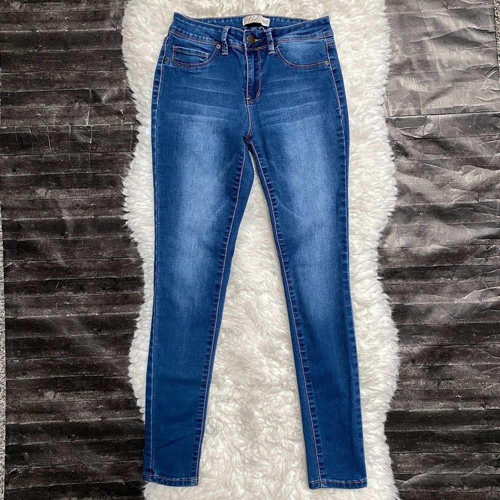 YMI BLUE SKINNY MIDRISE JEANS BASIC CASUAL NORMCORE